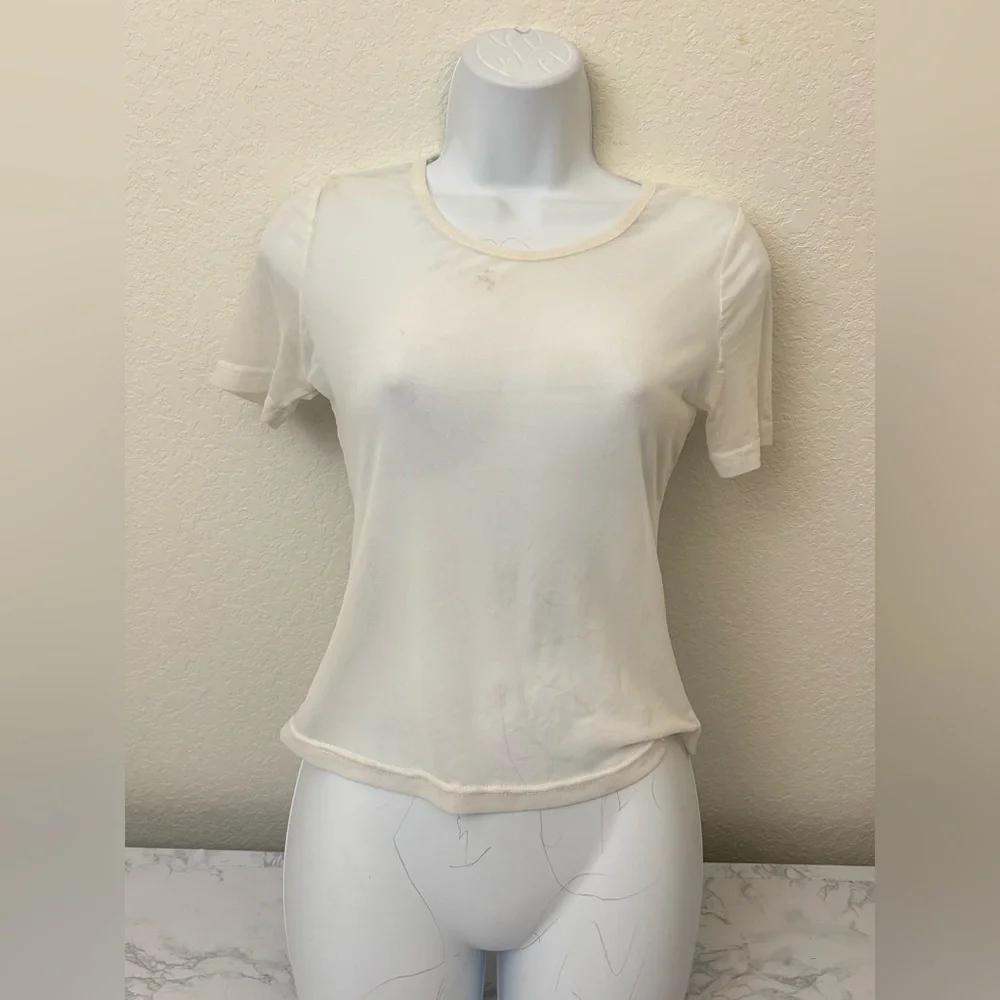 Shein Women Sz PM Petite Sleeve Crew Neck Sheet Top White Pullover Lot Of 2​